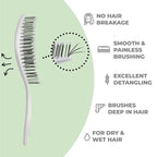 Ninabella Spiral Hairbrush - Detangle Hair Brush - For Brushing Wet or Blow Dry Hair - Detangler Vent Brush - Gray