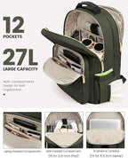 LOVEVOOK Laptop Backpack Purse for Women, Work Business Travel Computer Bags - Image 2