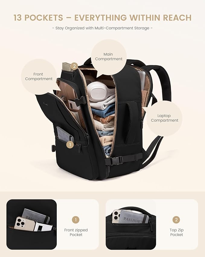 LOVEVOOK Travel Backpack for Women & Men, 60L Large Carry On Backpack Airline - Image 8
