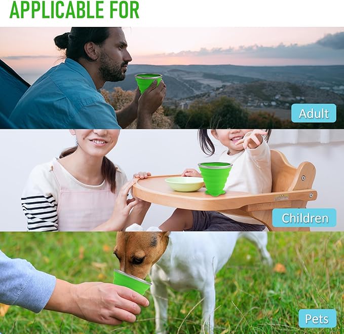 JBER Silicone Collapsible Travel Cup, Silicone Folding Camping Cup - Image 6