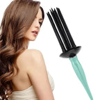 Practical Round Curling Comb Curl Defining Brush Hair Styling Tool for Women for Perfect Hairstyles for Casual Wear or Special Events (green)