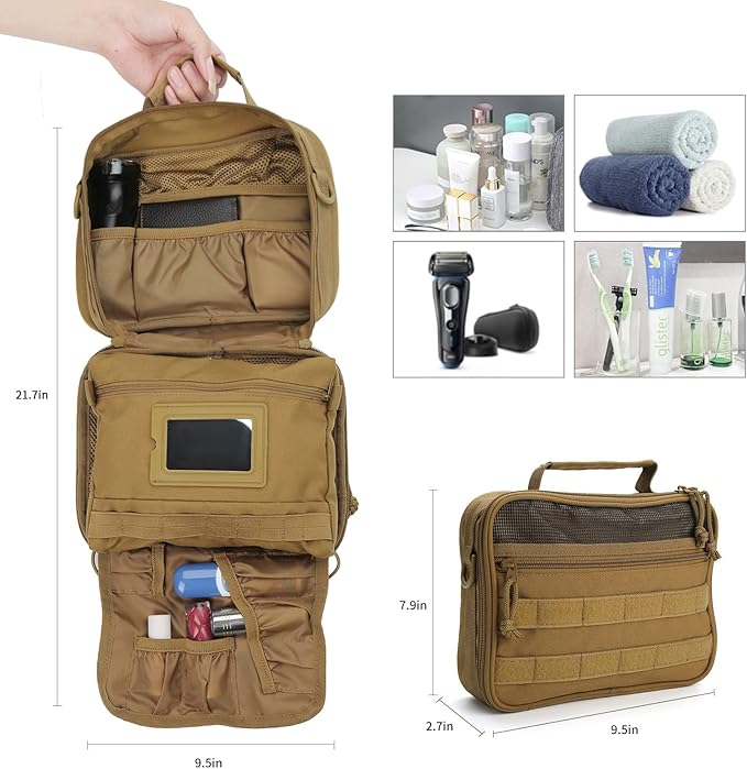 SUNRISING Toiletry Bag for Men Hanging Travel Toiletries Organizer Dopp Kit - Image 3
