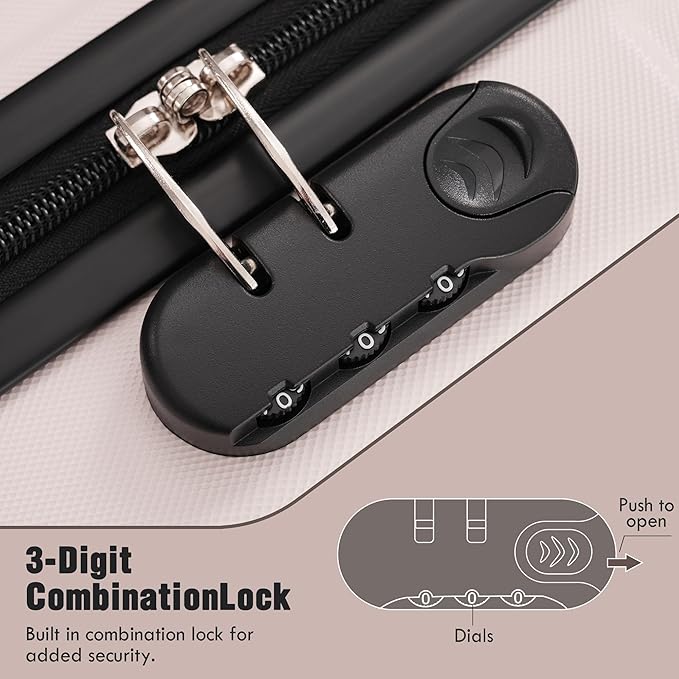Merax Luggage Sets of 3 Piece Carry on Suitcase Airline Approved, Hardcase - Image 6