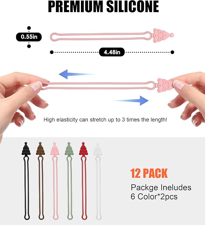 Nearockle Silicone Cable Ties Cord Organizer, Travel Essentials - Image 2