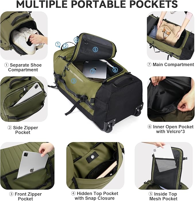 85L 29“ Foldable Rolling Backpack - Image 5