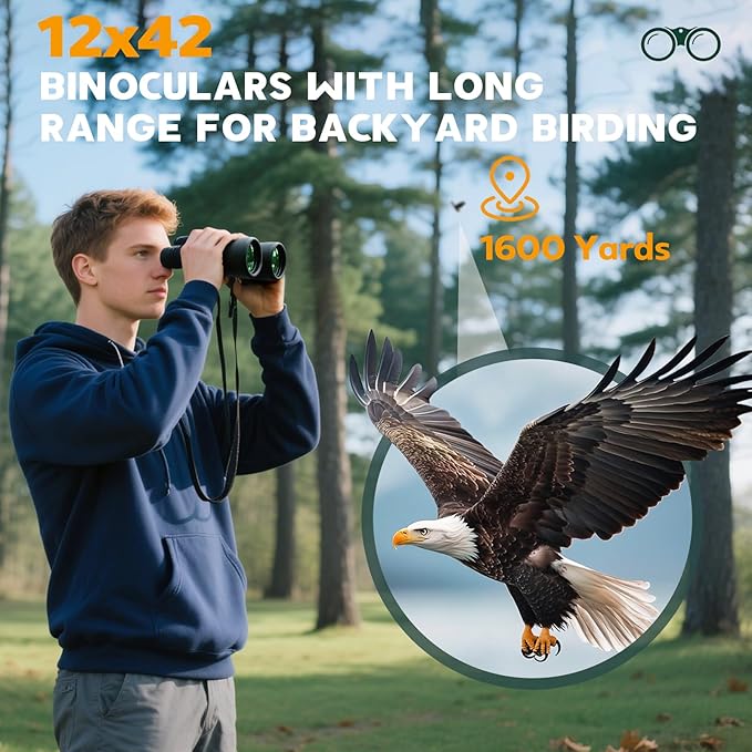 Binoculars for Adults High Powered – 12X42 HD Compact Binoculars for Bird - Image 6