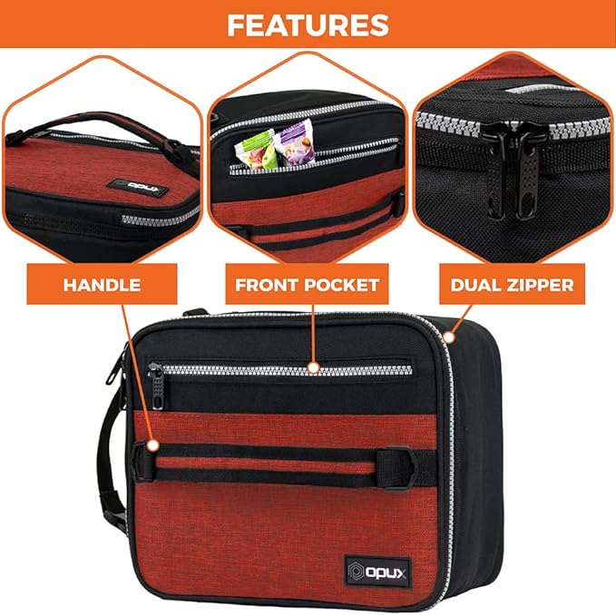 opux Insulated Lunch Box for Men Women Adult, Compact Lunch Bag for Kids Boy - Image 6