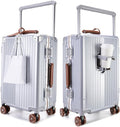 feilario 24in Aluminum Frame Wide Handle Hard Shell Carry On Suitcase by feilario