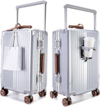 feilario 24in Aluminum Frame Wide Handle Hard Shell Carry On Suitcase by feilario
