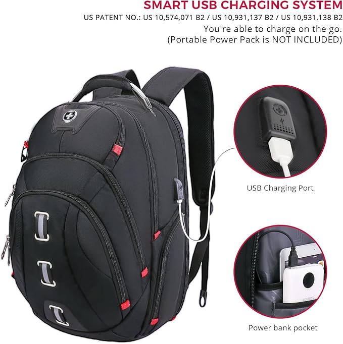 Swissdigital Design Travel Laptop Backpack, College Backpack - Image 3