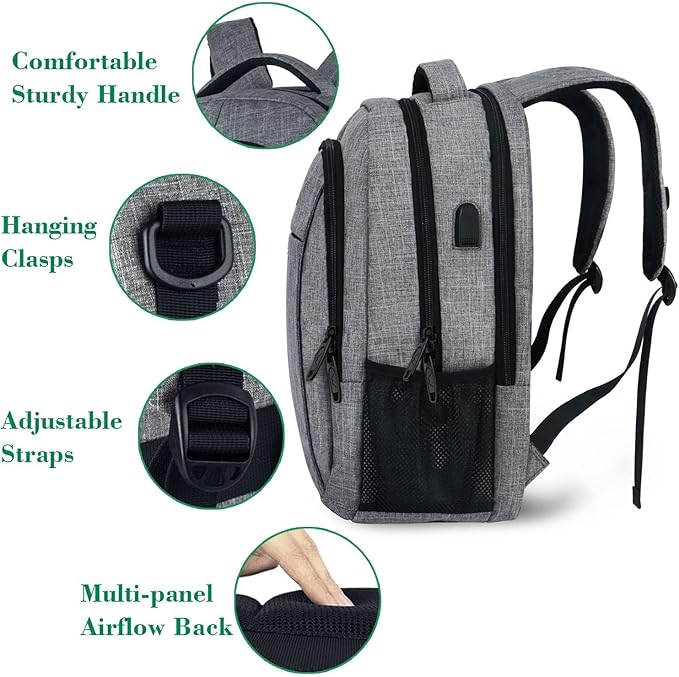 MATEIN Travel Laptop Backpack, Business Anti Theft Slim Sturdy Laptops Backpack - Image 6