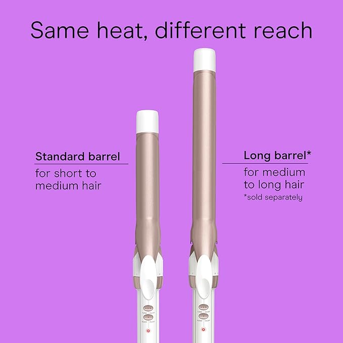 Conair Double Ceramic 1-Inch Curling Iron, 1-Inch Barrel Creates Classic Curls, Hair Curler for Use on Short, Medium, & Long Hair, White/Rose Gold