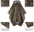salamra Hooded Rain Poncho Waterproof Raincoat Jacket - Image 3