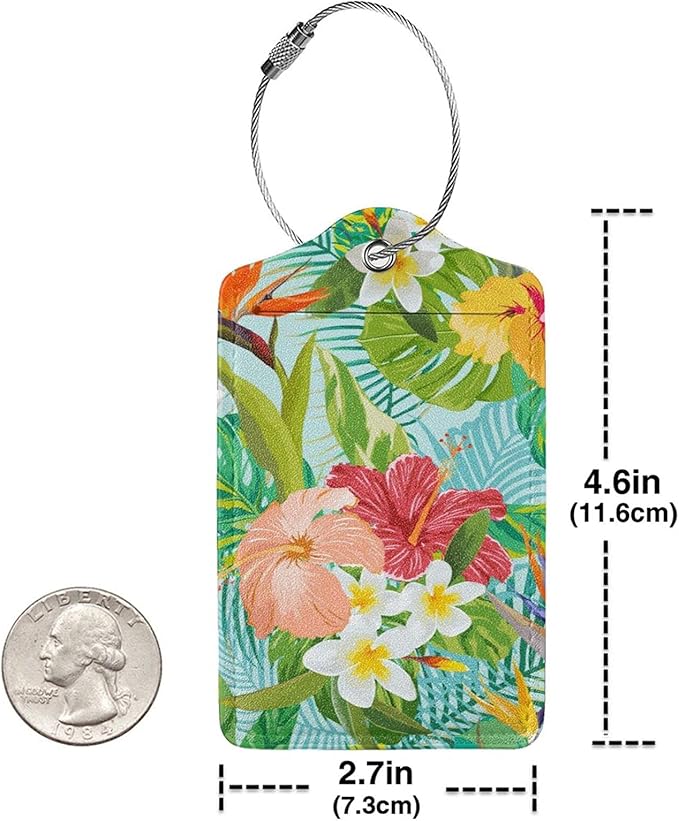 Set of 2 Luggage Tag for Suitcases Tie dye PU Leather Luggage Tag - Image 5