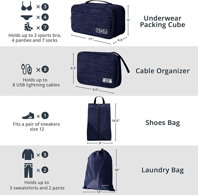 7 Set Compression Packing Cubes - Image 4