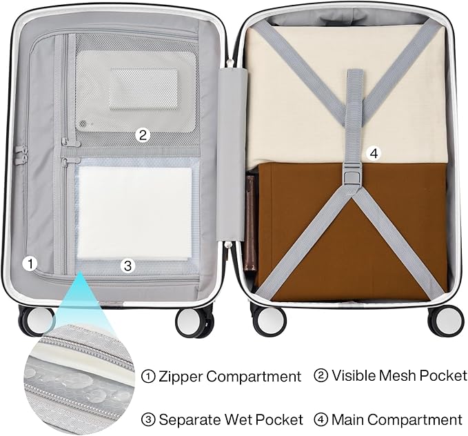 Hanke 28 Inch Luggage with Spinner Wheels Lightweight PC Hard Shell Suitcases - Image 6