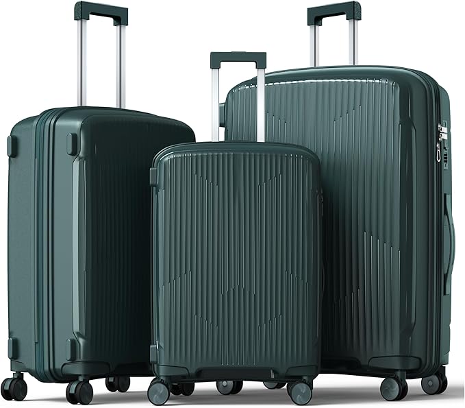Nazhura Luggage Set, 3-Piece Hardside Suitcase Set, 20-inch Carry On, 28-inch by NazhuraGoodCompanionAtHome