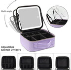 Travel Makeup Bag with Lighted Mirror, Makeup Organizer Bag with 3 Color Modes - Image 4