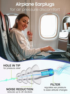 Ear Plugs for Airplane Pressure Relief, 2 Pairs Adults Soft Silicone Reusable - Image 2