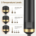 JINYAWA 5-in-1 Blow Dryer Brush & Air Styler Complete Set: Hair Dryer Brush, Hot Air Brush, Air Curler & Air Curling Wrap Hair Styling Tools for Straight, Curl, Dry, Smooth Styling as Gift