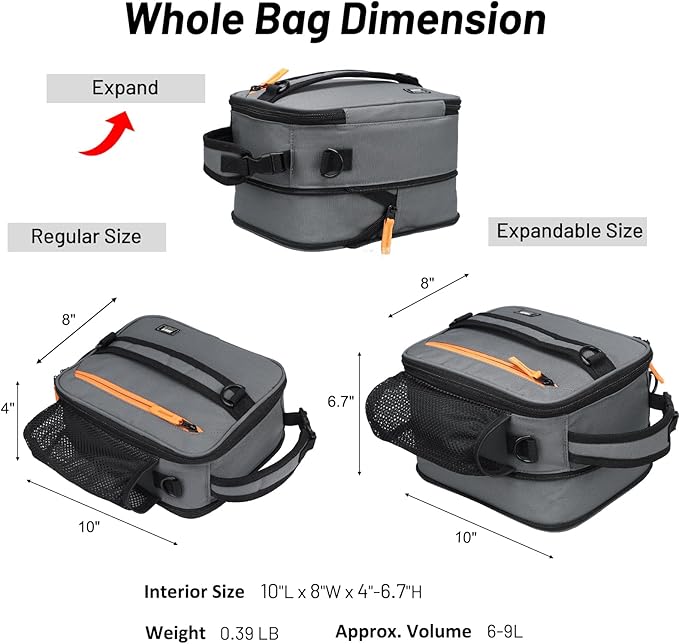 MIER Expandable Lunch Bag Insulated Lunch Box - Image 3