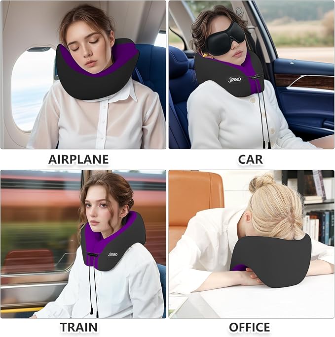 Travel Neck Pillow for Airplanes, Neck Pillow for Traveling, 360º Ergonomic - Image 5
