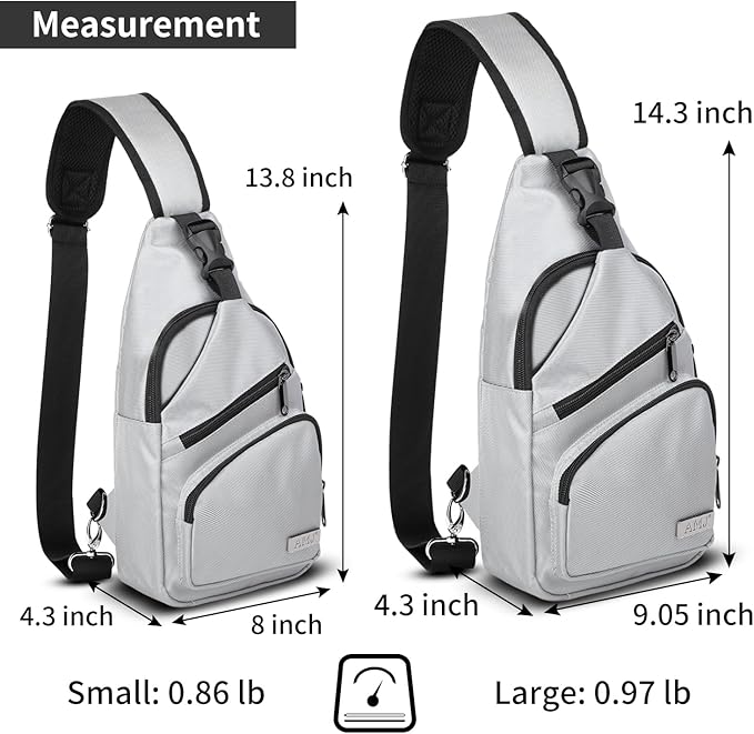 AMJ Crossbody Sling Bag Men Women, Casual Shoulder Backpack, Chest Daypack - Image 2