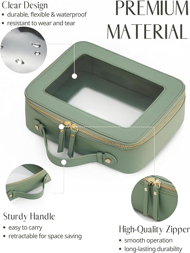 Popvibe Clear Makeup Bag Travel Cosmetic Case Transparent Toiletry Bag - Image 2