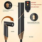 6 in 1 Hair Dryer Brush, Foldable Blow Dryer Brush with Air Styler Curler Wrap, Detachable Hot Air Brush Dry,Volumize, Straight,Curl, Negative Ion Brush Blow Dryer with Diffuser, Hair Styler Tools