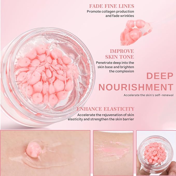 PDRN Collagen Renewal Anti-Aging Face Moisturizer Cream with Capsule Gel, Korean Skincare for Deep Hydration and Skin Repair, 50g, 1.7 fl oz