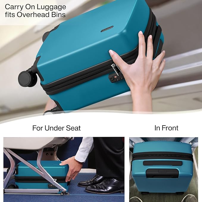 Hanke 16 Inch Underseat Carry On Luggage, Airline-Approved Hard Shell Small - Image 2