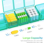 Extra Large Pill Organizer 2 Pack, XL Pill Box 7 Day, Weekly Pill Case - Image 2