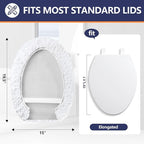 Microfiber Elongated Toilet Seat Cover 19.5"x 15" Machine Washable Solid Toilet - Image 2