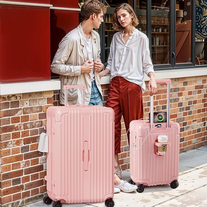 Krute 28 inch Luggage with Spinner Wheels Checked Suitcases with USB Port and - Image 7