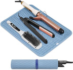 Oversize Silicone Heat Resistant Mat, Portable Travel Mat Cover with Velcro for Curling Irons, Flat Irons, Hair Straightener and Hot Hair Styling Tools(14.2" x 11")