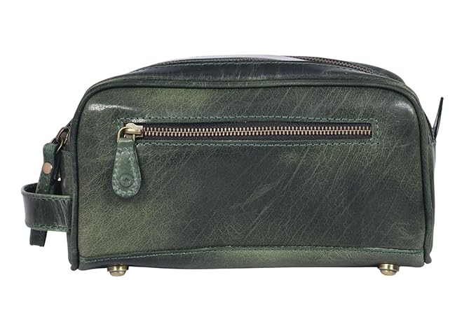 10" Premium Leather Toiletry Travel Pouch - Image 2