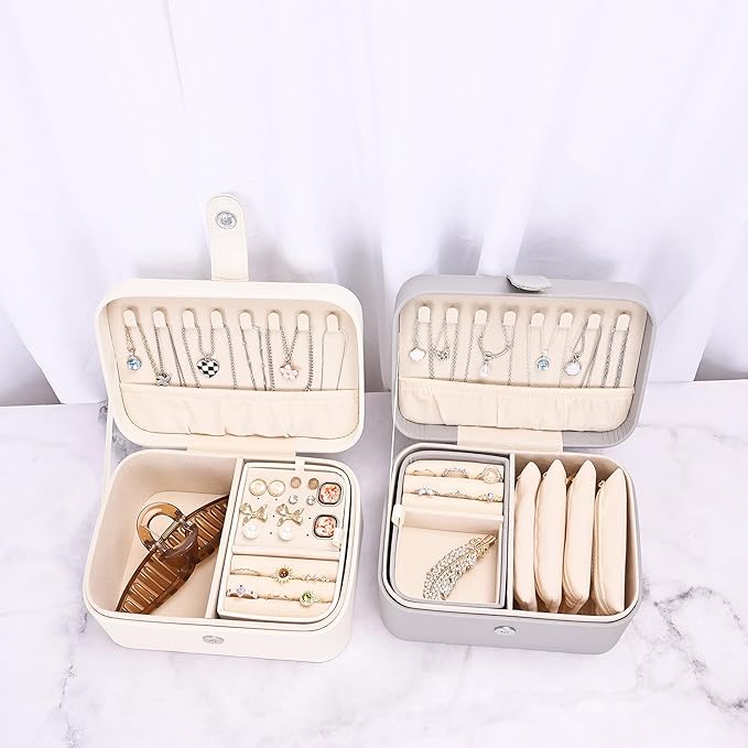2 Layer Portable Jewelry Box, Large Jewelry Travel Case - Image 7