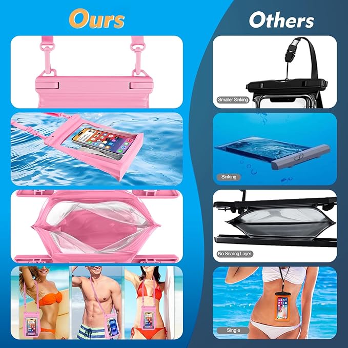 Large Waterproof Phone Pouch, Cell Phone Dry Bag - Image 3