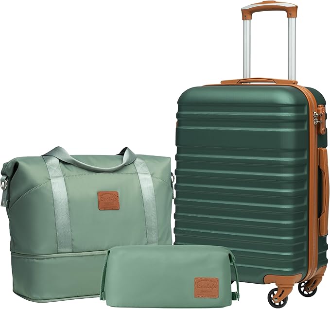 Coolife Suitcase Set 3 Piece Luggage Set Carry On Hardside Luggage by COOLIFE