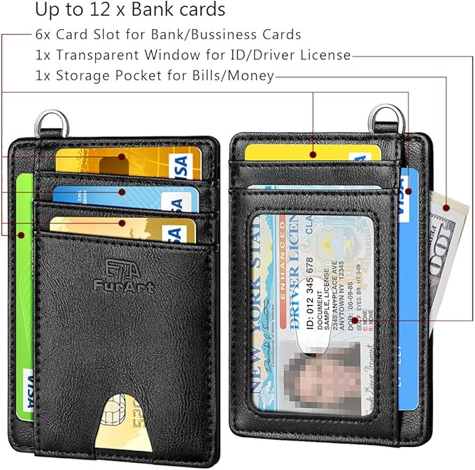 FurArt Slim Minimalist Wallet, Front Pocket Wallets, RFID Blocking, Credit Card - Image 6