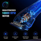 SUPRENT Professional Hair Clippers for Men - Barber Clippers & Zero-gapped Trimmer Combo with Charging Stand, Up to 10000 RPM Max Motor Speed, Blue Titanium-Coated Blades (Gray)