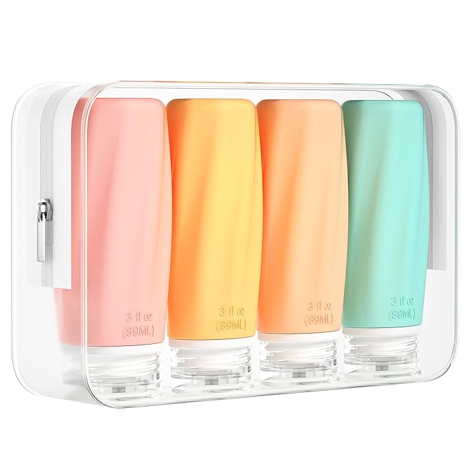 Morfone Travel Bottles for Toiletries, 3oz TSA Approved Travel Size Containers by Morfone