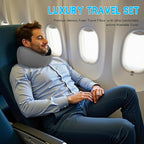 Adjustable Memory Foam Grey U-Shaped Travel Pillow - Image 2