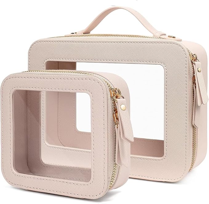 Clear Makeup Bag Small, TSA Approved Portable Toiletry Bag by FFpaw