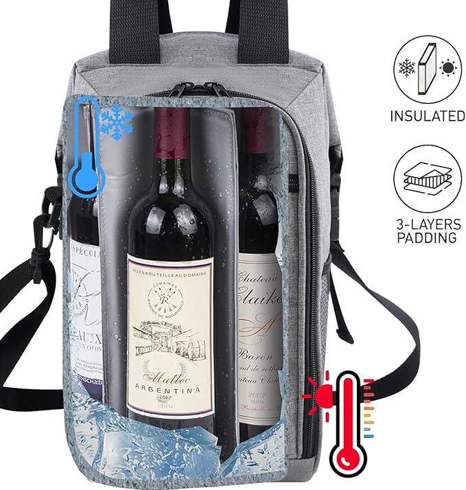 ALLCAMP 4 Bottle Wine Gift Bag - Image 4