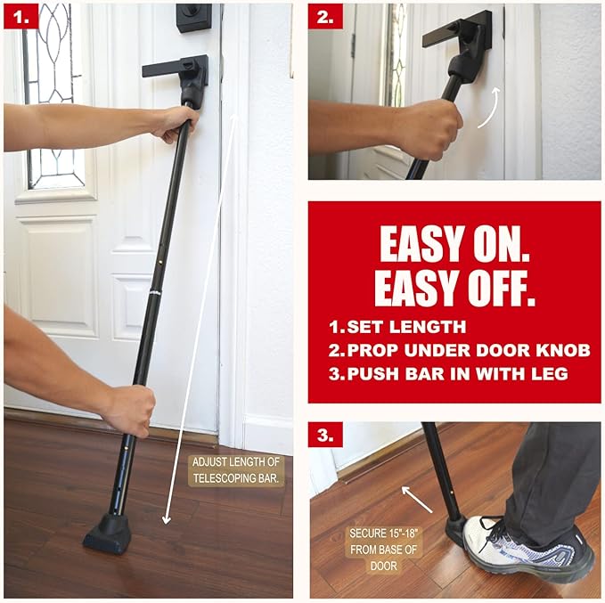 SECURITYMAN 2-in-1 Door Security Bar & Sliding Door Security Bar - Image 4