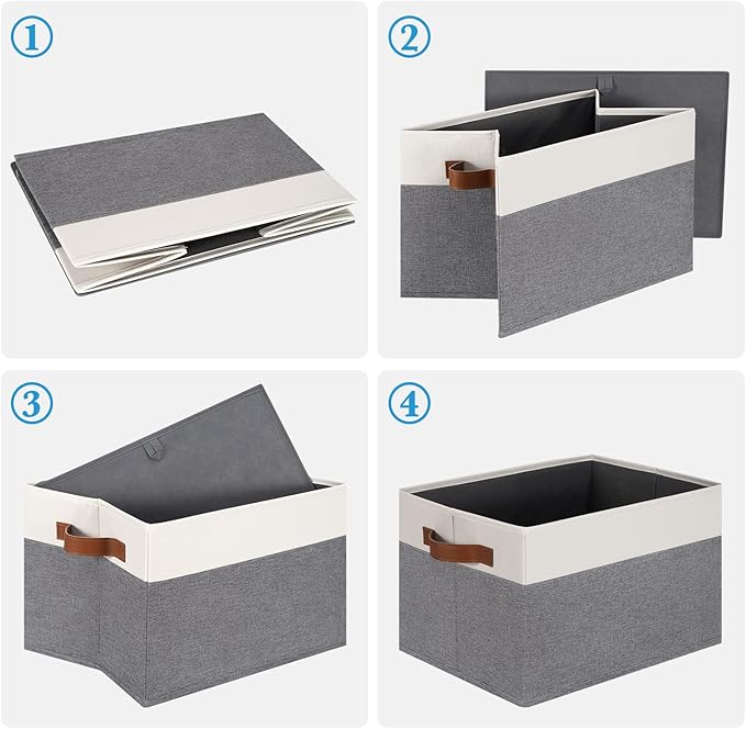 Large Fabric Storage Bins, Foldable Fabric Storage Baskets - Image 5