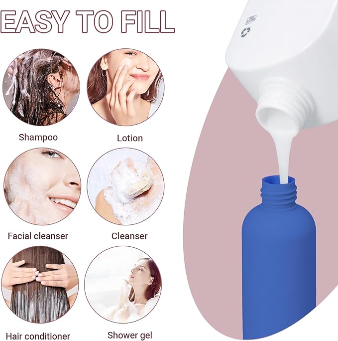 Travel Shampoo Bottle, Empty Plastic Squeeze Bottles 8.8oz - Image 4