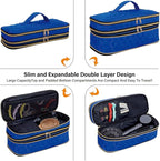 Hair Dryer Travel Carrying Case, Curling Iron Storage Bag, Slim Expandable Handheld Dual-Layer Travel Storage Bag for Dryer/Hair Tool Organizer/Style Organizer