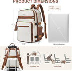 Shrrie Laptop Backpack for Women, Vegan Leather Backpack Work Computer - Image 5